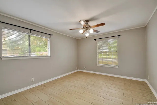 an empty room with a window