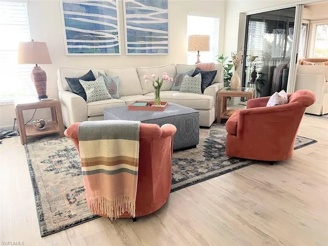 a living room with furniture