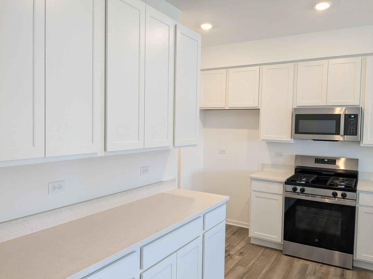 7828 Nightshade Lane Joliet, IL 60431 - Photo 3 of 23 a kitchen with granite countertop white cabinets and stainless steel appliances