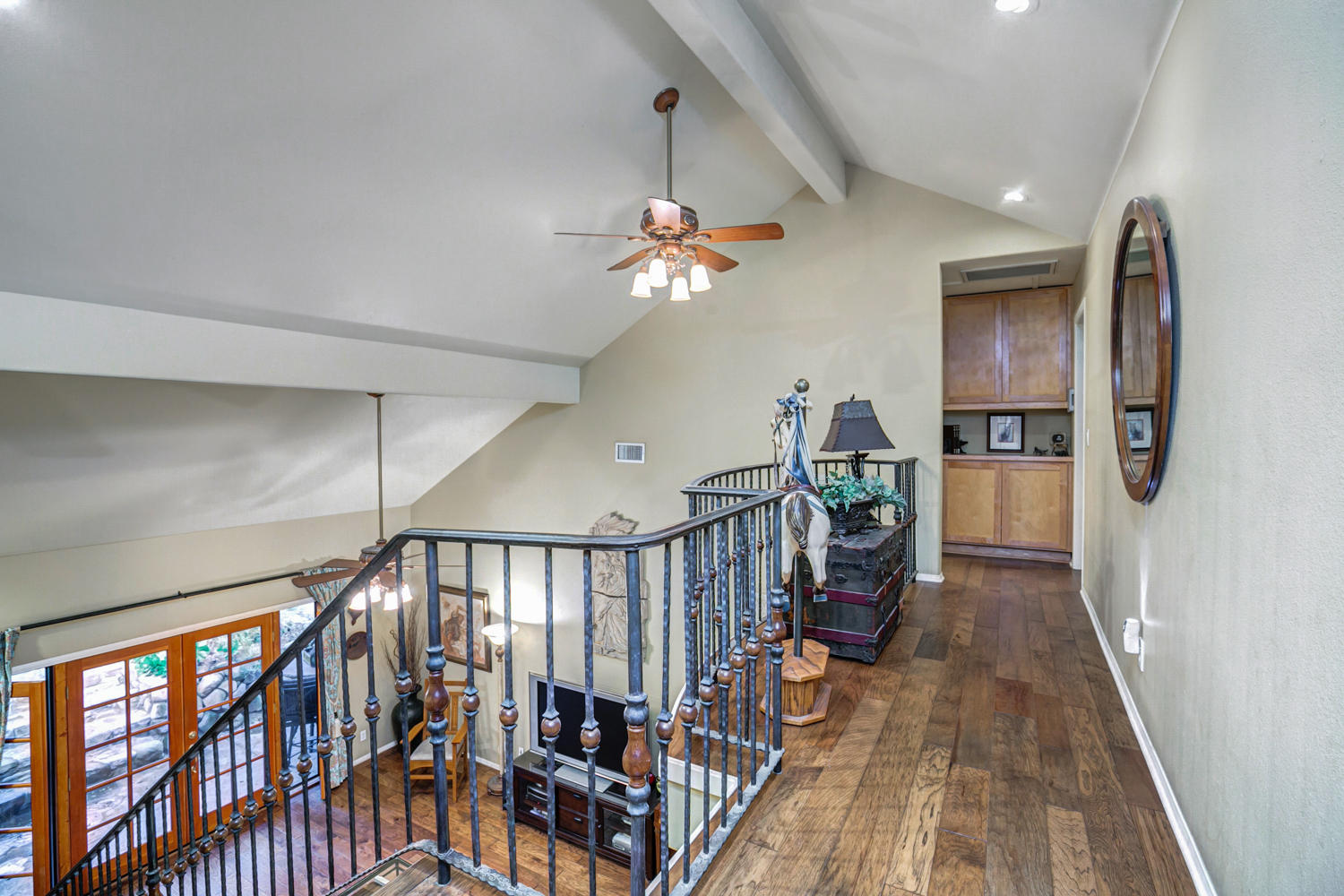 179 Baldwin Road Ojai, CA 93023 - Photo 19 of 39 a view of staircase with wooden floor