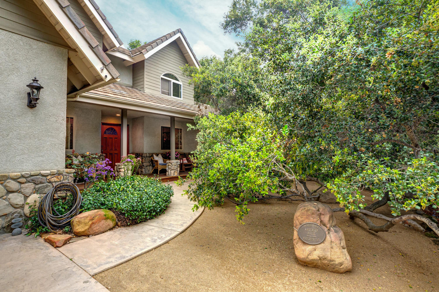 179 Baldwin Road Ojai, CA 93023 - Photo 36 of 39 a front view of a house with a yard