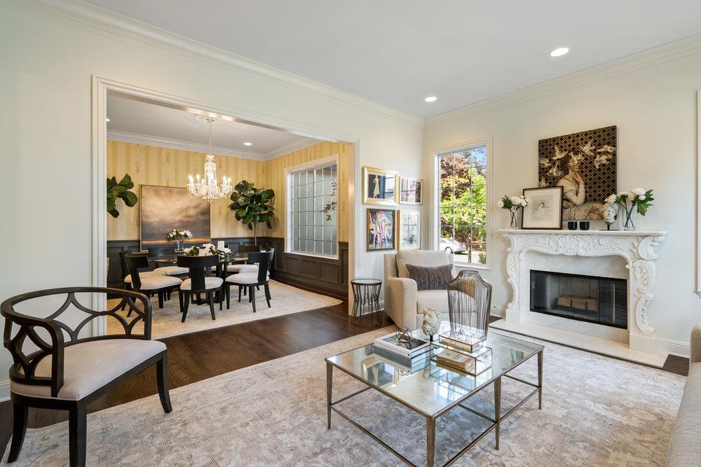 1700 Easton Drive Burlingame, CA 94010 - Photo 15 of 69 a living room with furniture and a fireplace