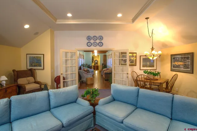 a living room with furniture