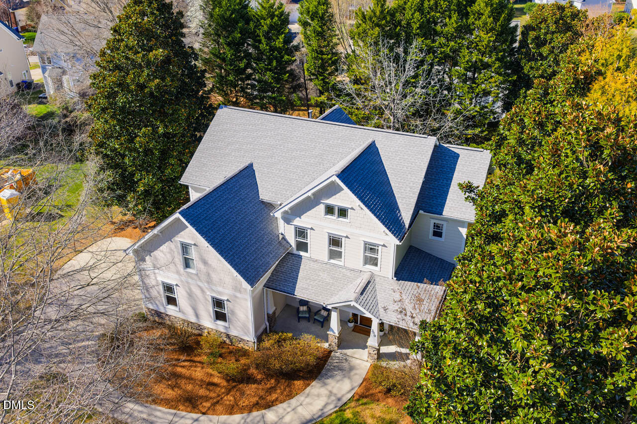 300 Long Meadows Road Chapel Hill, NC 27516 - Photo 40 of 42 an aerial view of a house with a yard and balcony