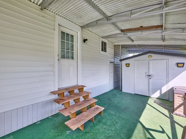 a view of a furniture in a room