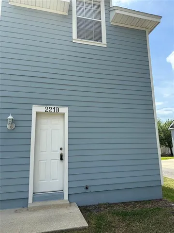 a view of a house with a small space