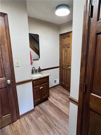 a outdoor space with a bench