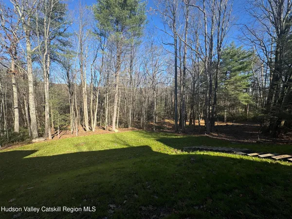 a view of backyard with green space