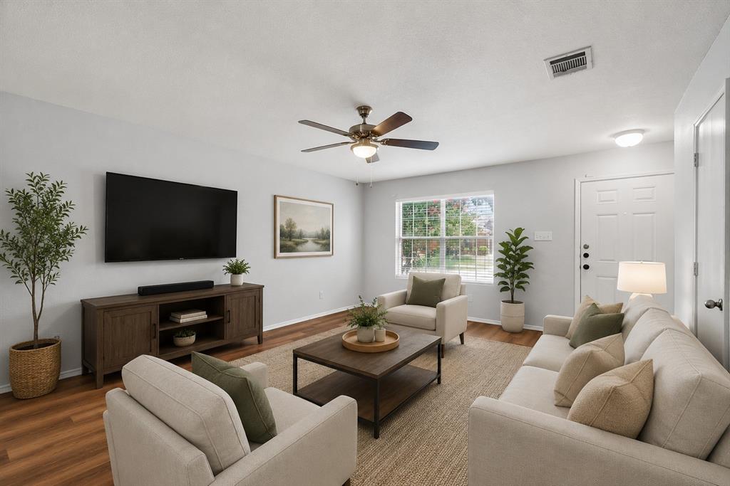 Virtually staged living room