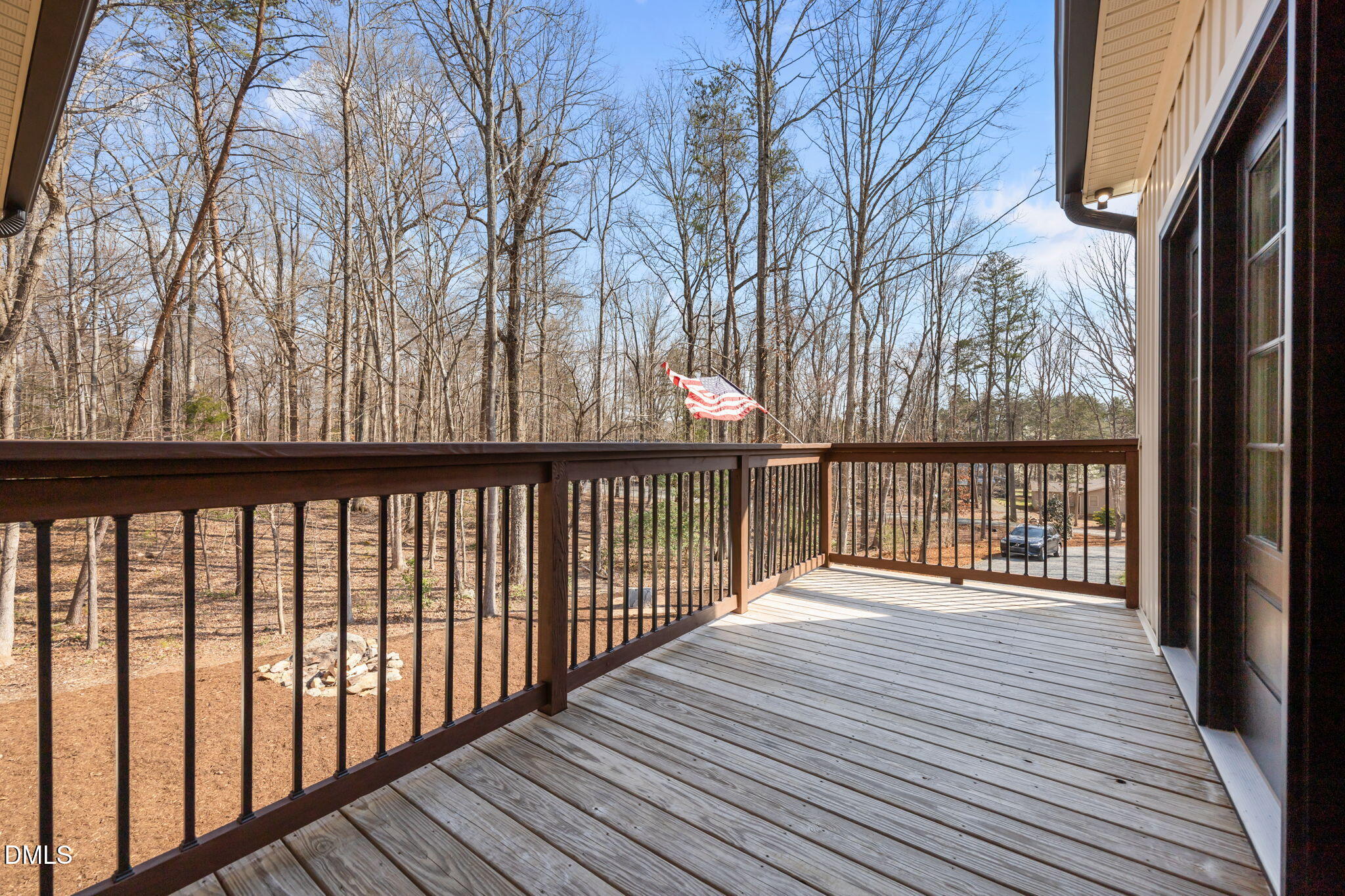 6450 Moores Mill Road Rougemont, NC 27572 - Photo 20 of 66 a view of wooden balcony with a swing