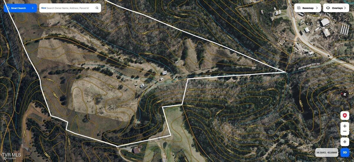 Tbd Jackson Cemetery Road Chuckey, TN 37641 - Photo 27 of 29 27-SAT Image Contour Lines
