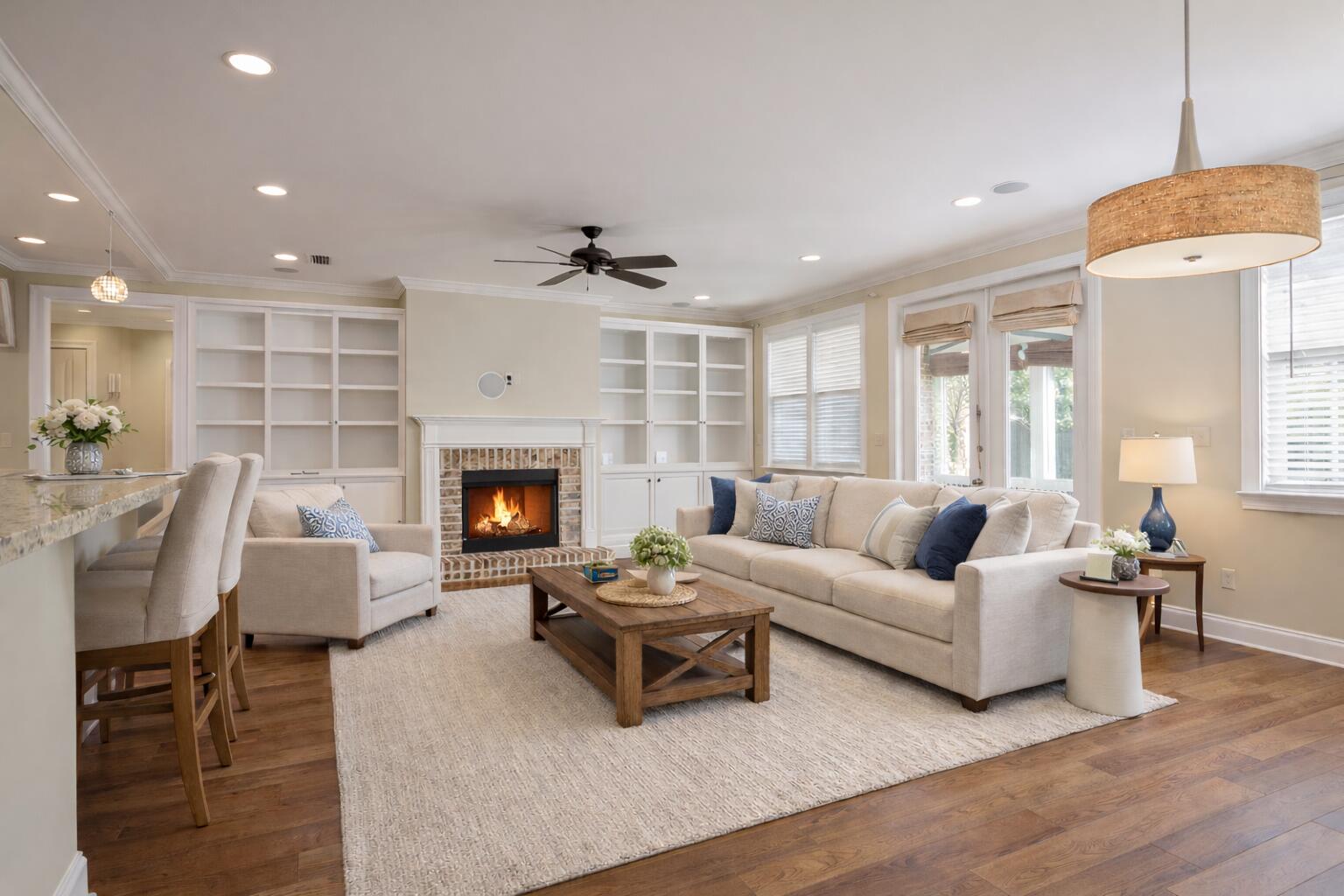 111 Arrowhead Way Niceville, FL 32578 - Photo 6 of 46 a living room with furniture and a fireplace