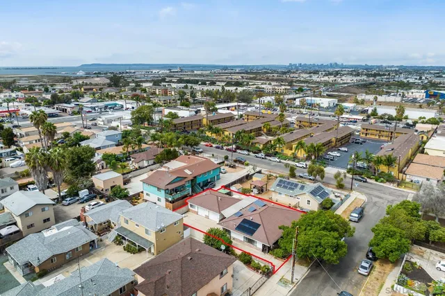 an aerial view of a city