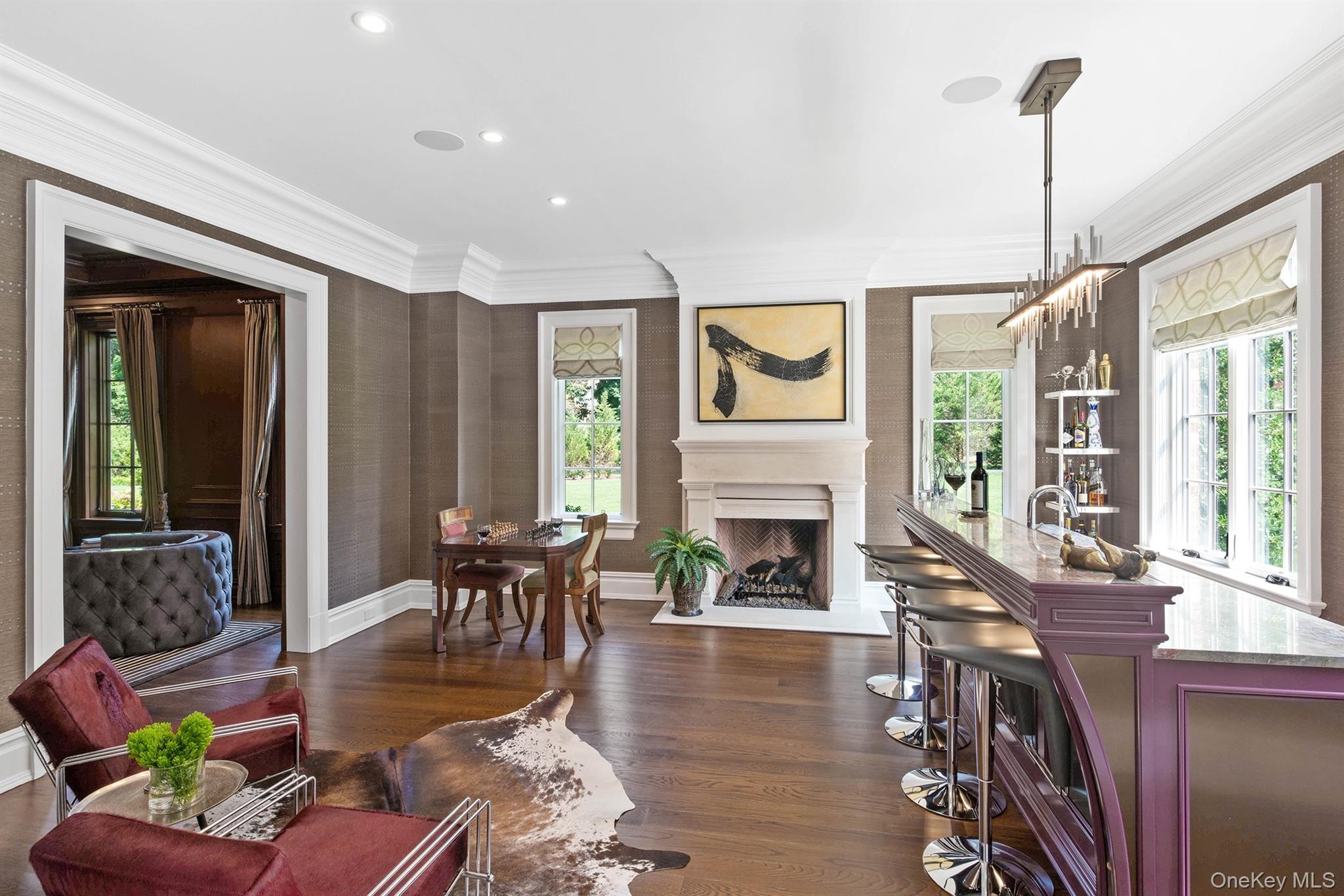 52 Wheatley Road Glen Head, NY 11545 - Photo 3 of 39 Wet bar w/ fireplace