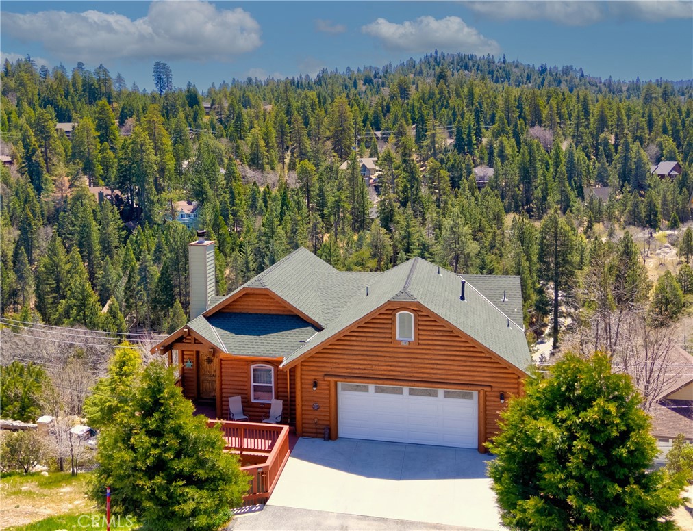 an aerial view of a house