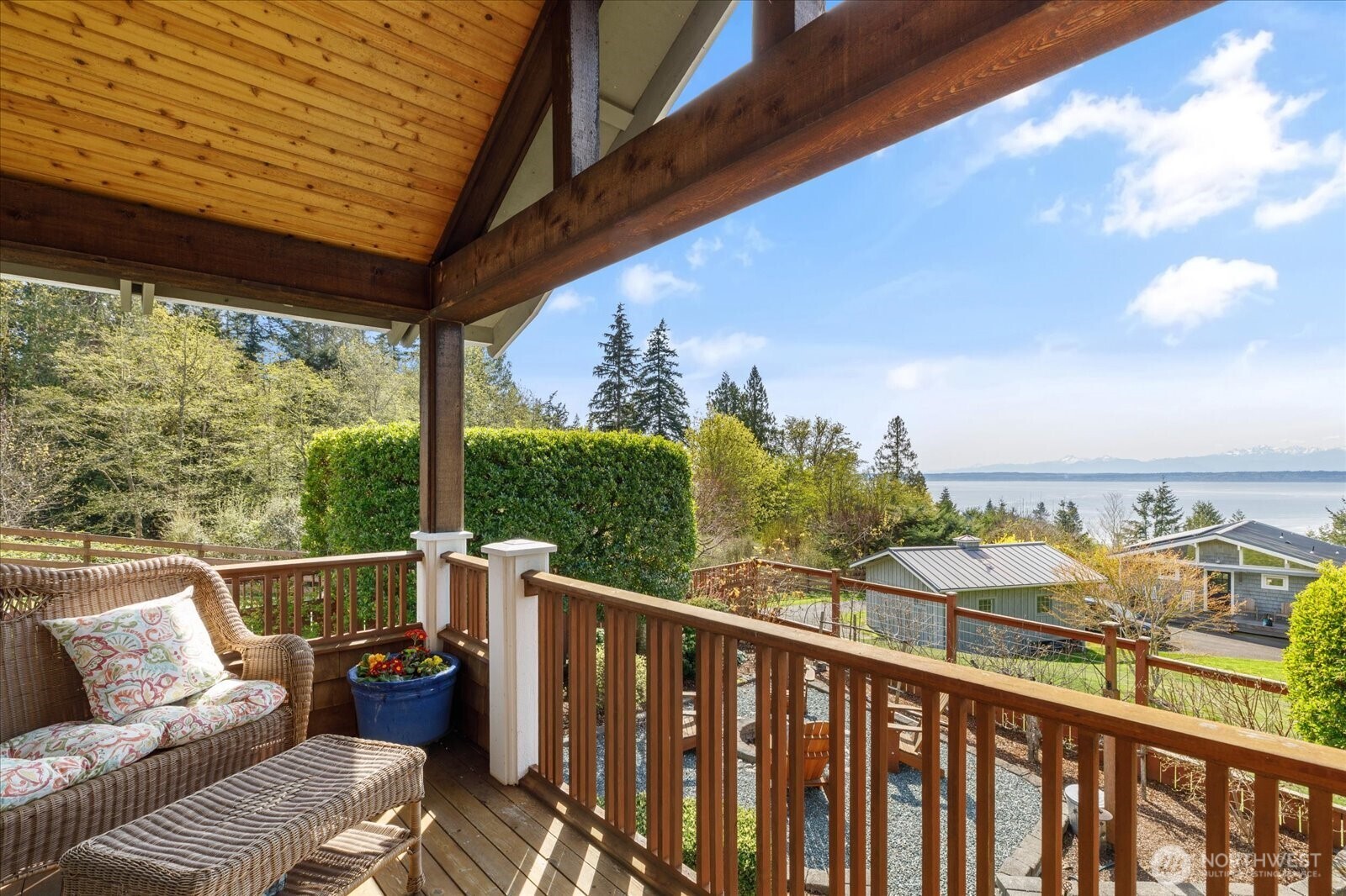 8210 Nob Road Clinton, WA 98236 - Photo 11 of 40 a view of a balcony with furniture