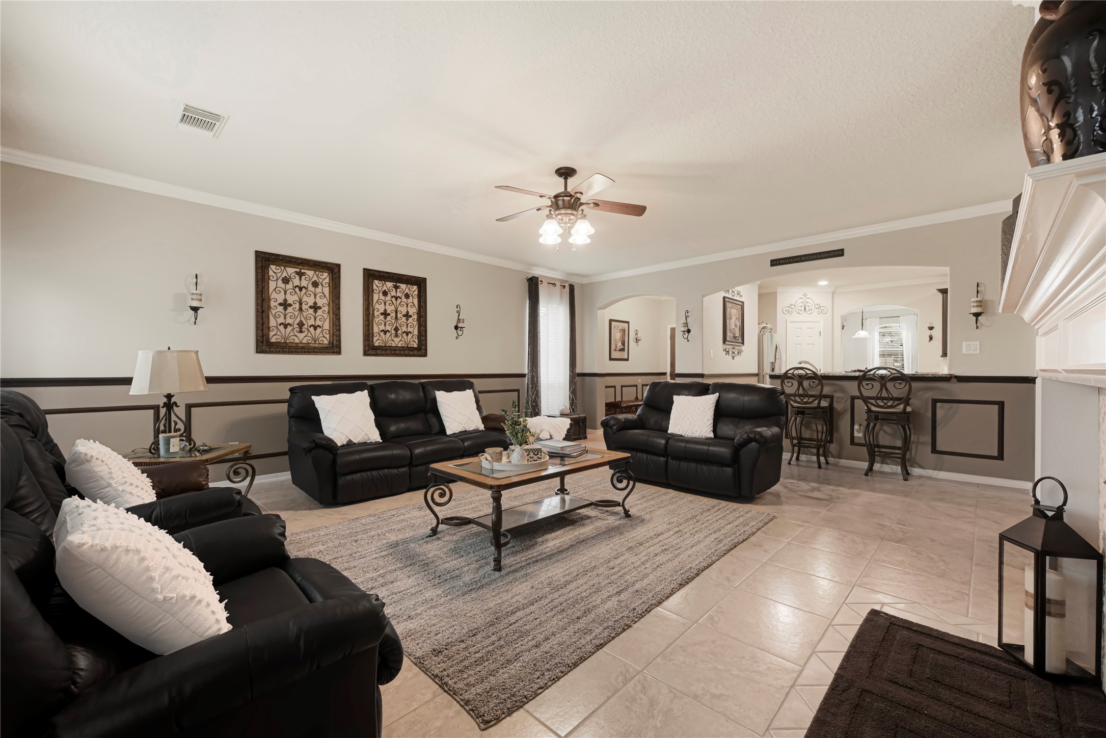 15306 Progress Ridge Way Cypress, TX 77429 - Photo 8 of 37 a living room with furniture and a fireplace