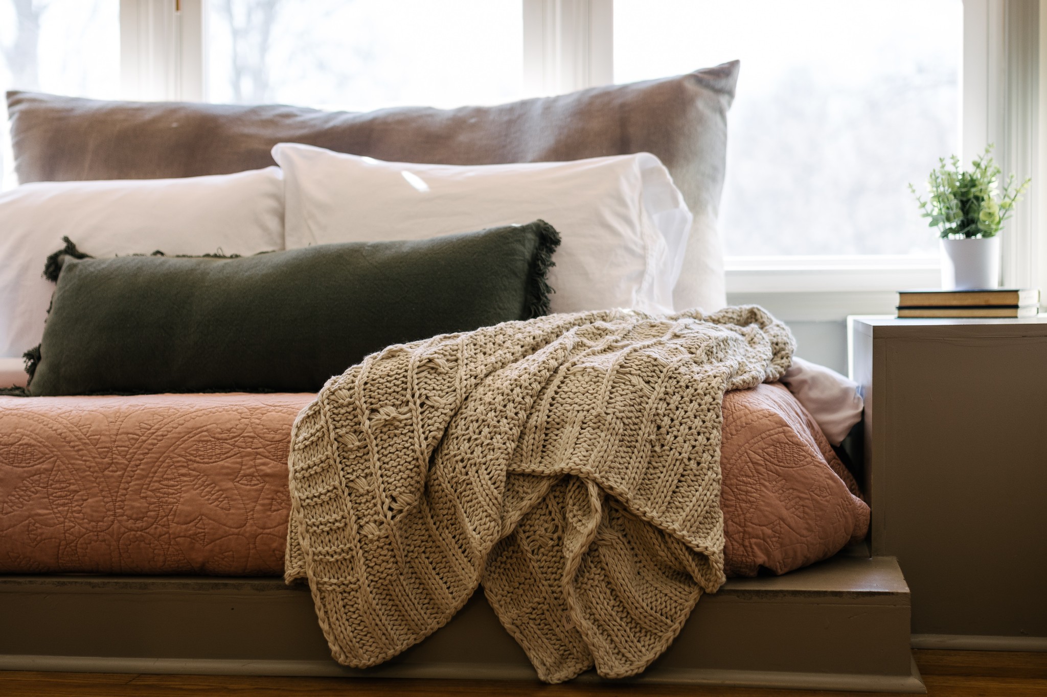 7159 Whites Creek Pike Joelton, TN 37080 - Photo 14 of 24 a bed sitting in a bedroom next to a window and a potted plant
