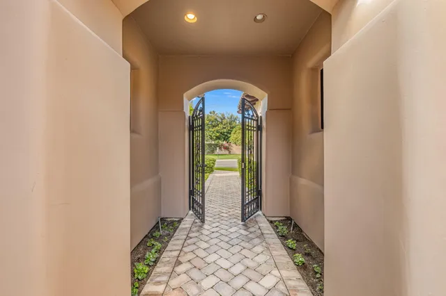 a view of porch with a potted plant