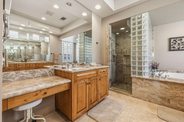 a bathroom with shower