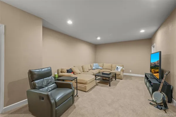 a living room with furniture