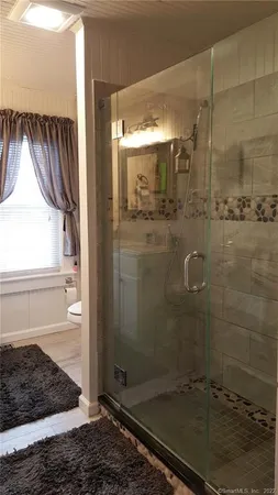 a bathroom with a shower