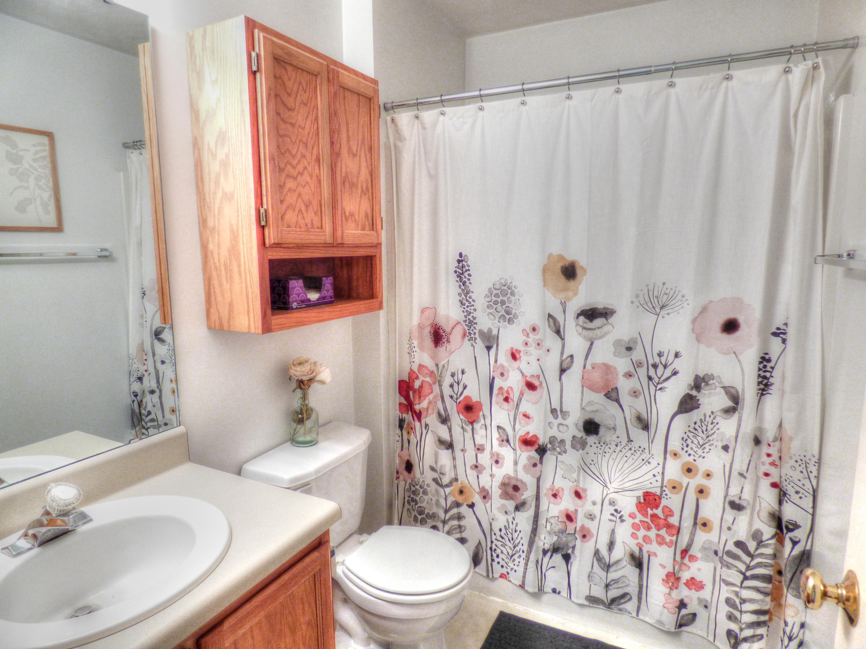819 Ruddell Road Vinton, VA 24179 - Photo 18 of 22 a bathroom with a sink toilet and shower curtain