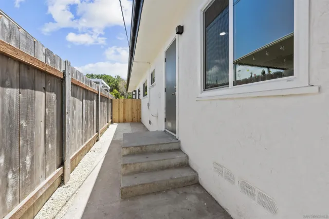 a view of a pathway of a building