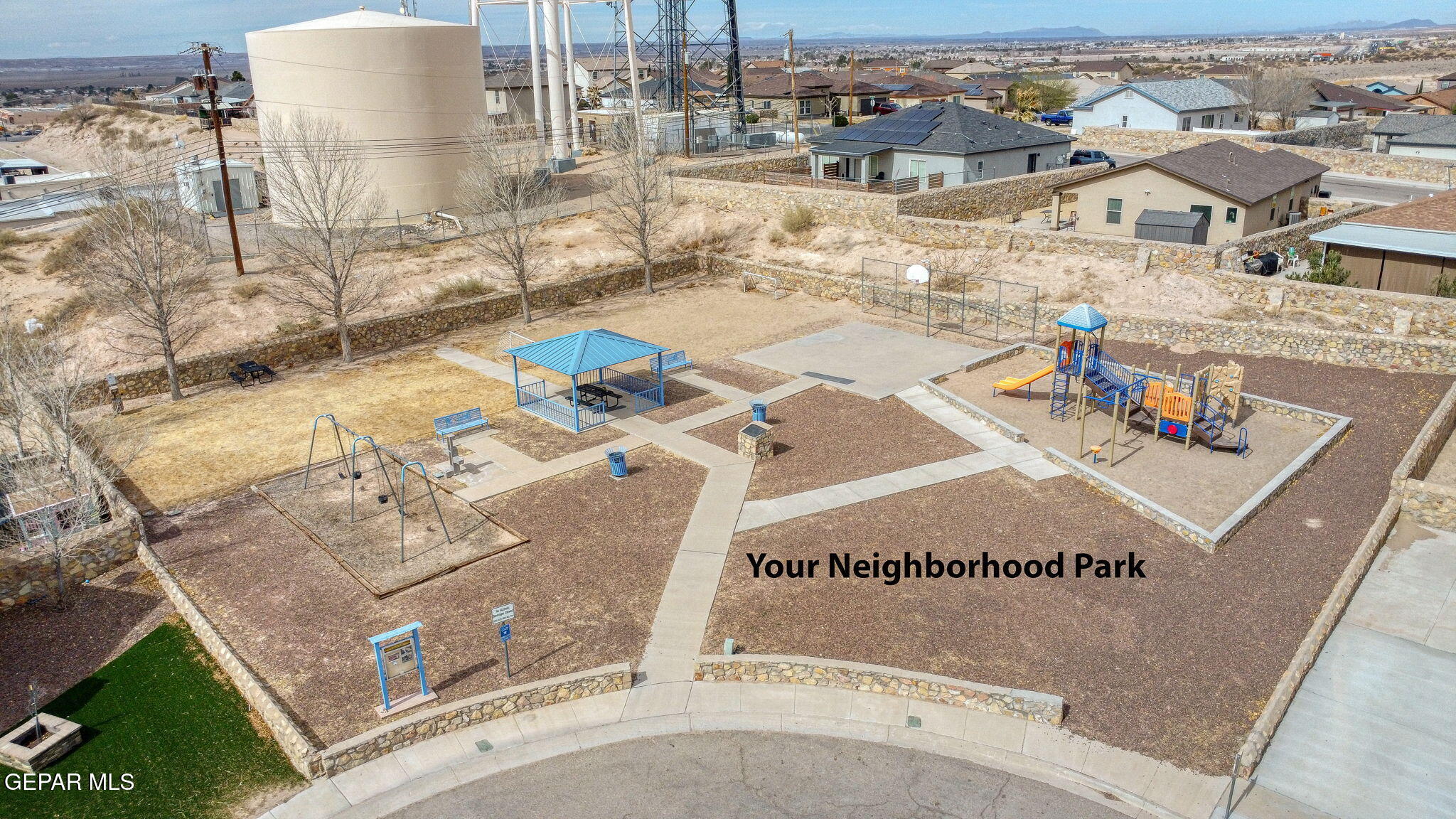612 Bell Gordon Street Anthony, TX 79821 - Photo 40 of 64 an aerial view of a house with a swimming pool