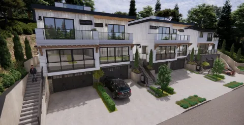 a front view of a house with balcony