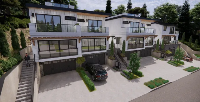 a front view of a house with balcony