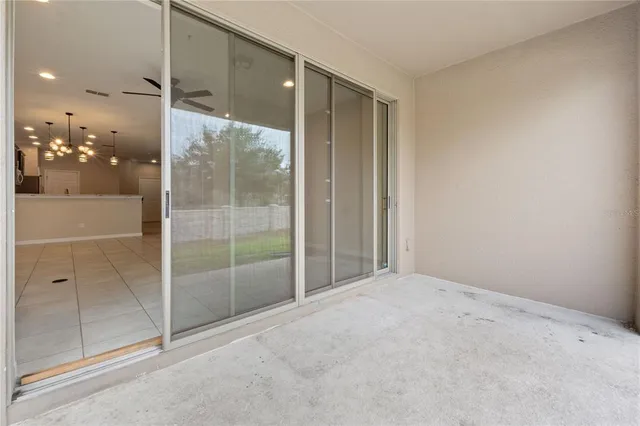 a view of a glass door