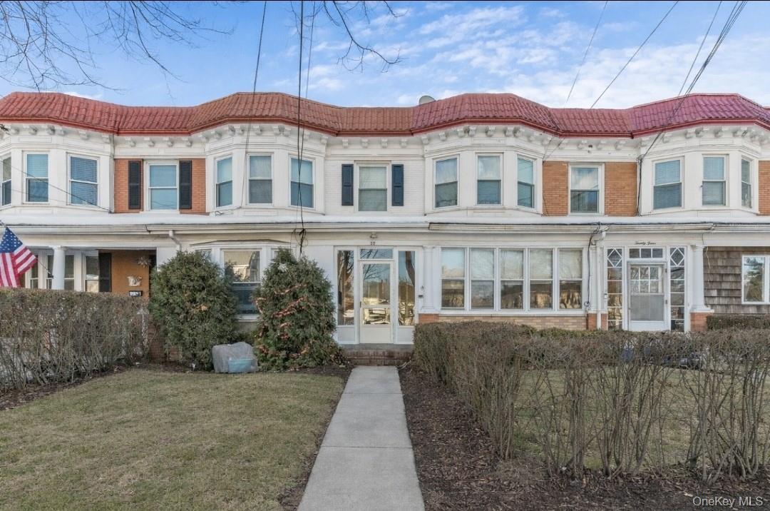 a front view of a building