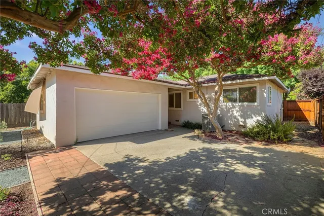 a backyard of a house with garden