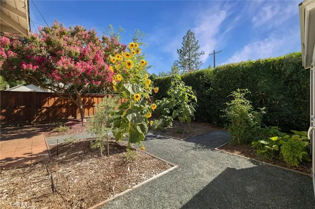 an aerial view of city with green space