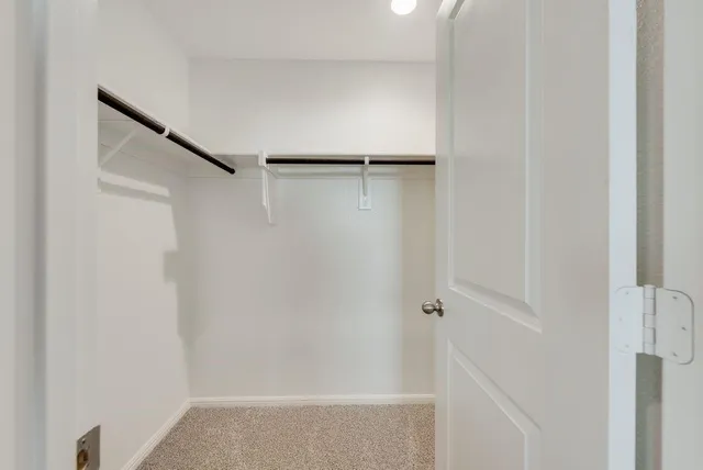 a view of small space with racks on the wall