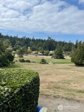 a view of an outdoor space and mountain view