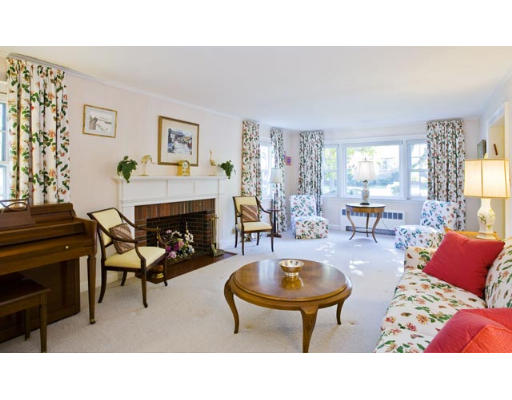 35 Wendell Road Newton, MA 02459 - Photo 2 of 4 a living room with furniture and a fireplace