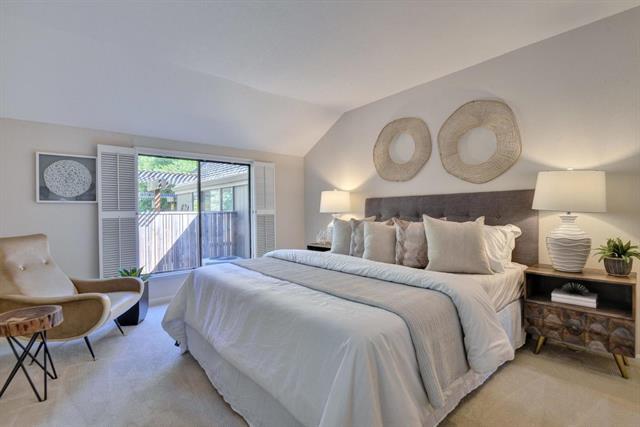 4 Farm Road Los Altos, CA 94024 - Photo 7 of 25 a bedroom with a bed mirror and window