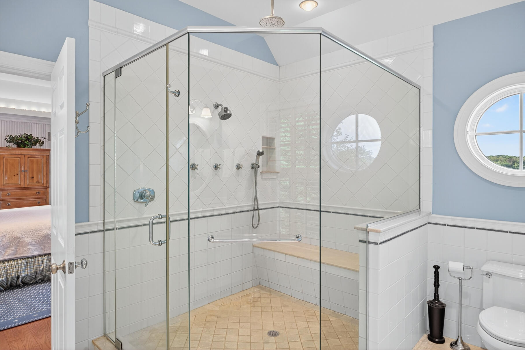 10 Brian Way Harwich, MA 02645 - Photo 26 of 75 a bathroom with a shower a mirror and a shower
