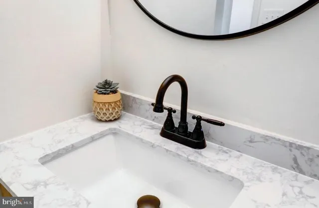 a close view of a sink and tap