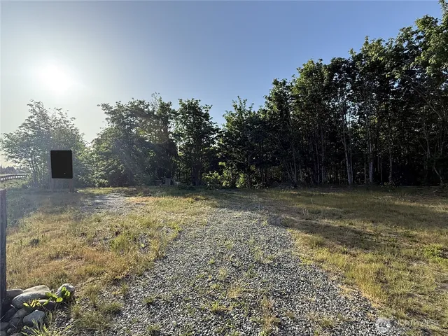 a view of a yard with a house