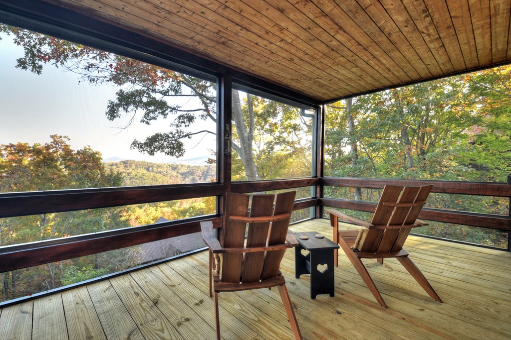392 Eagles Nest Mountain Road Blue Ridge, GA 30513 - Photo 31 of 51 a view of a two chairs in the balcony