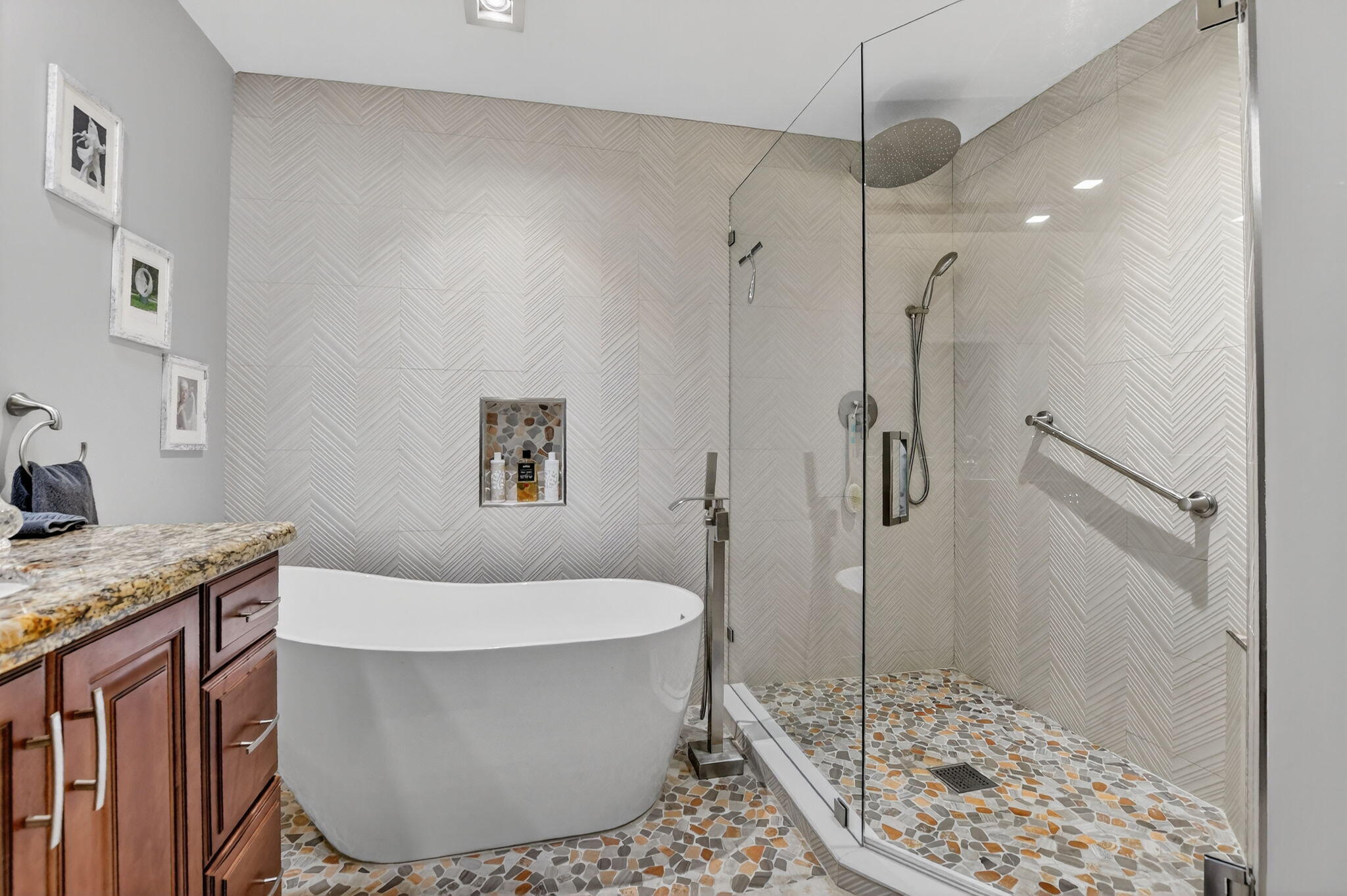 7816 Travelers Tree Drive Boca Raton, FL 33433 - Photo 27 of 61 a bathroom with a sink and a granite counter top