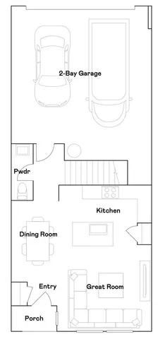 a front view of a building