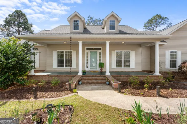 a front view of a house