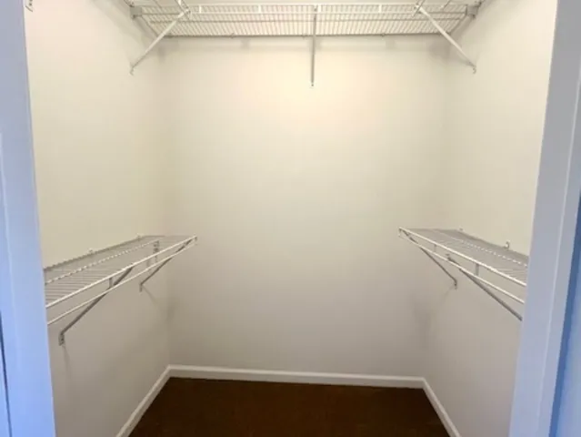 a view of small space with racks on the wall