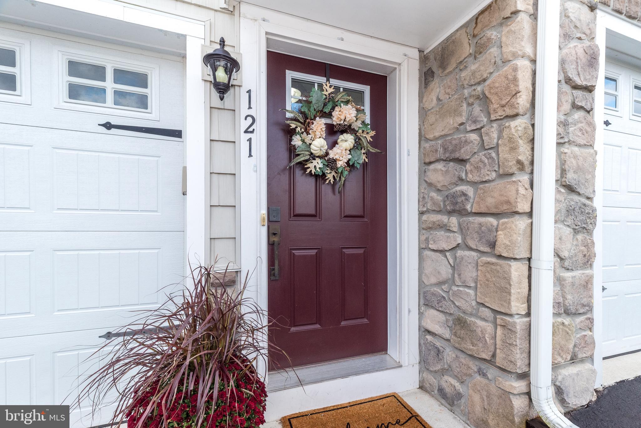front view of a house with a door