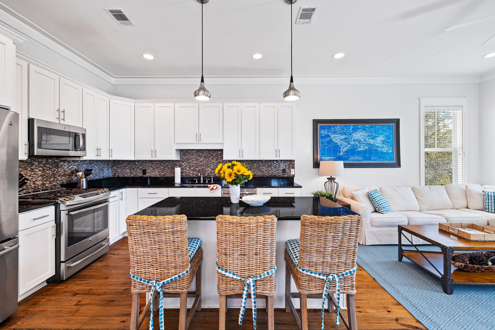 27 Matt's Way Santa Rosa Beach, FL 32459 - Photo 28 of 67 a living room with fireplace furniture and a wooden floor
