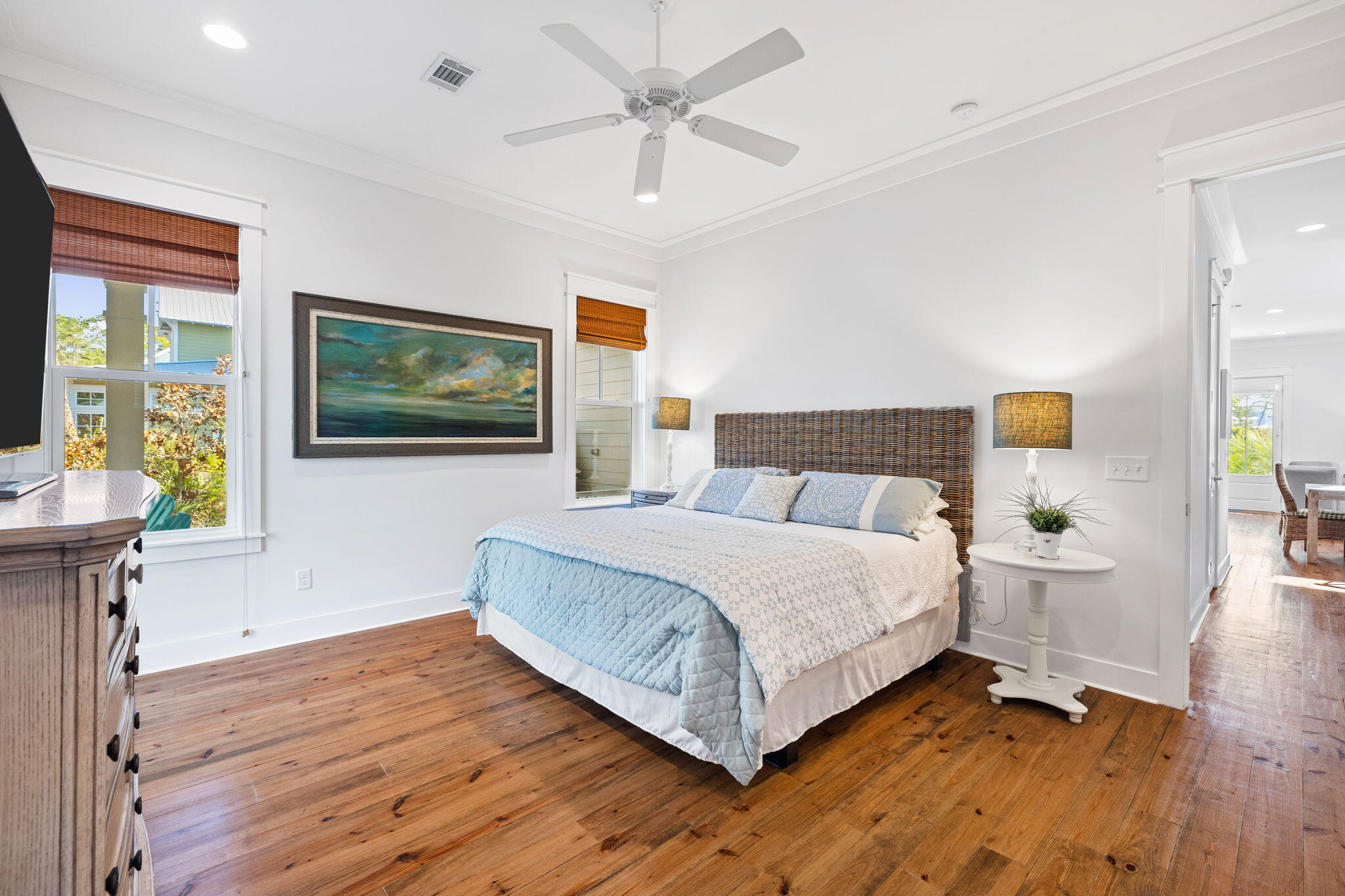 27 Matt's Way Santa Rosa Beach, FL 32459 - Photo 36 of 67 a spacious bedroom with a bed and a flat screen tv